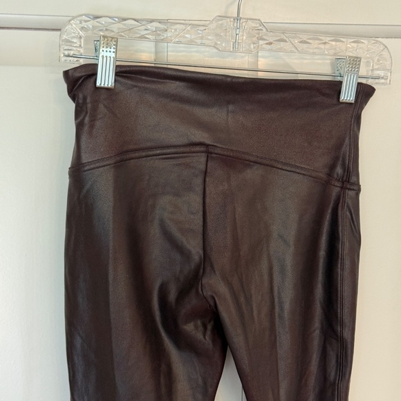 SPANX Faux Leather Leggings Burgundy Brown 45488 - Picture 8 of 13